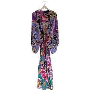 Anthropologie - Floral Kimono Robe Full Length - 2X